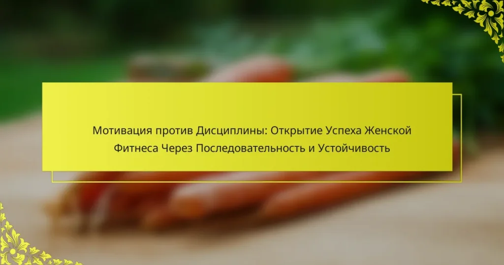 Мотивация против Дисциплины: Открытие Успеха Женской Фитнеса Через Последовательность и Устойчивость