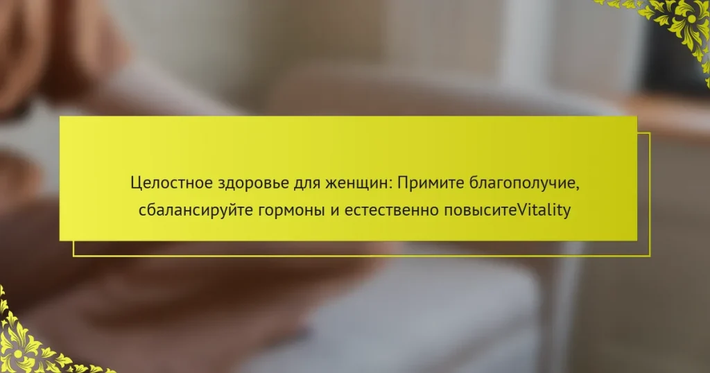 Целостное здоровье для женщин: Примите благополучие, сбалансируйте гормоны и естественно повыситеVitality