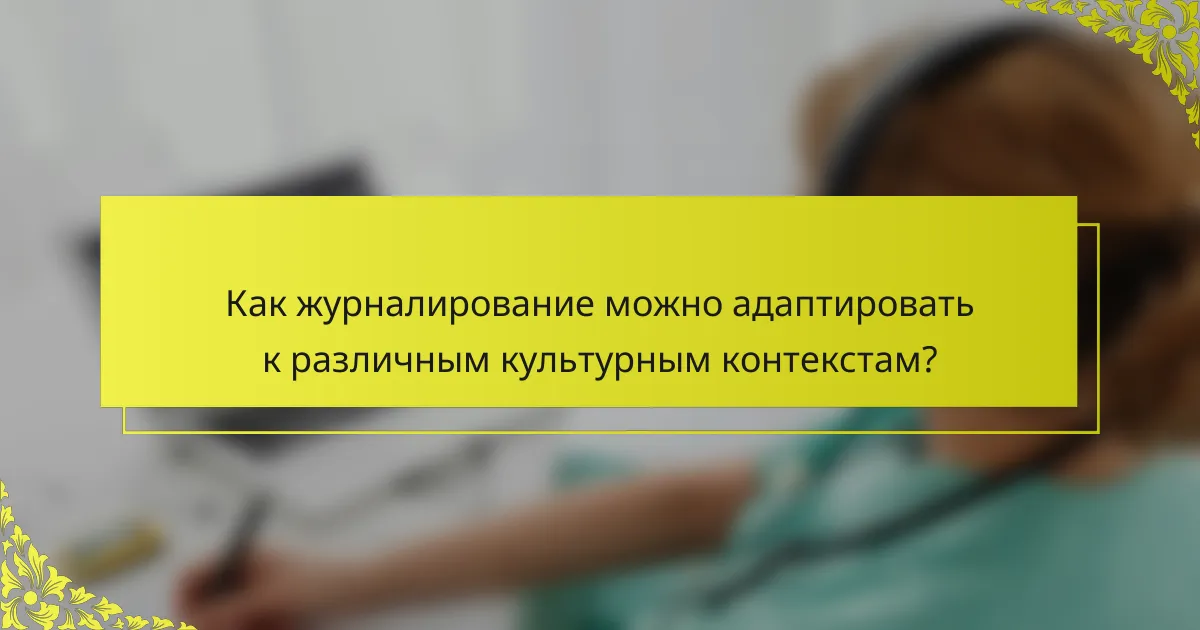 Как журналирование можно адаптировать к различным культурным контекстам?