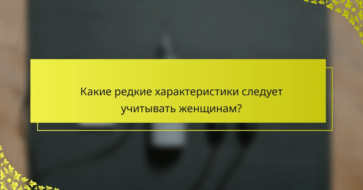 Какие редкие характеристики следует учитывать женщинам?