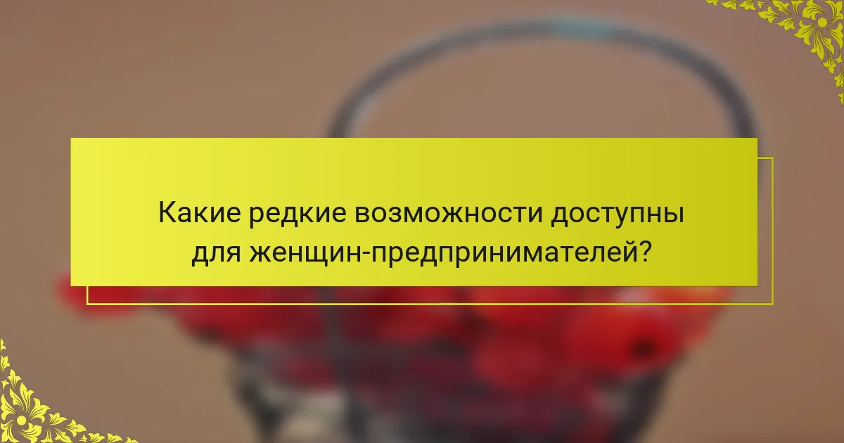 Какие редкие возможности доступны для женщин-предпринимателей?
