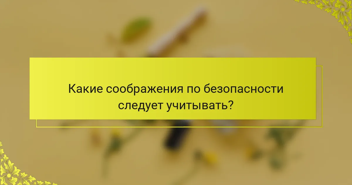 Какие соображения по безопасности следует учитывать?