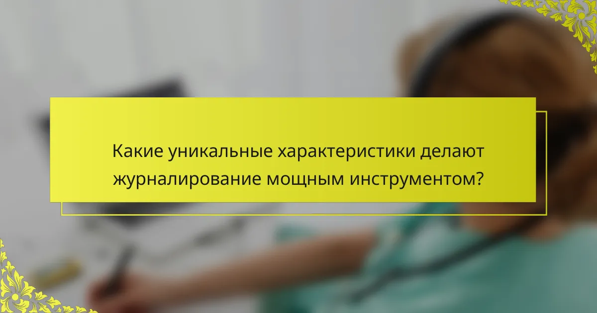 Какие уникальные характеристики делают журналирование мощным инструментом?
