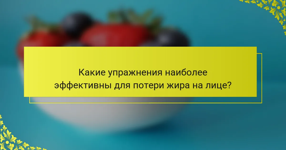 Какие упражнения наиболее эффективны для потери жира на лице?