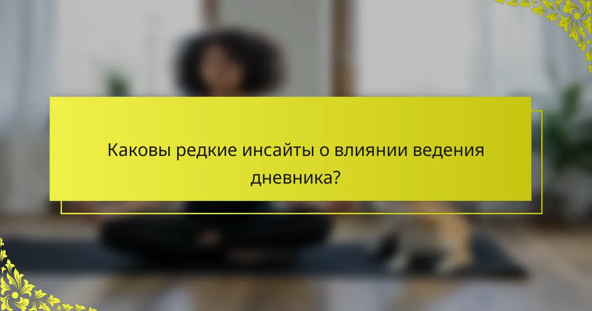 Каковы редкие инсайты о влиянии ведения дневника?