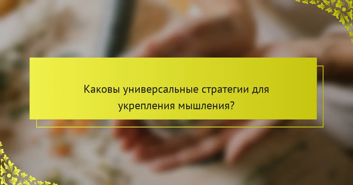 Каковы универсальные стратегии для укрепления мышления?