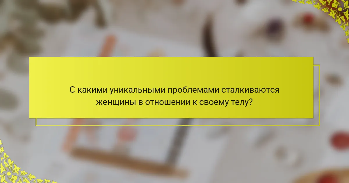 С какими уникальными проблемами сталкиваются женщины в отношении к своему телу?